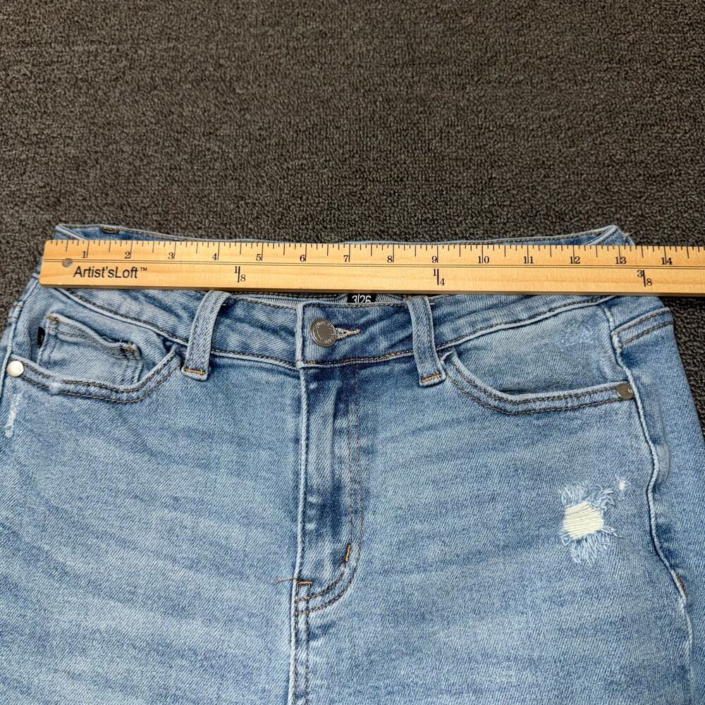 Judy Blue Mid-Rise Light Wash Destroyed Bootcut Jeans Women's Size 3/26 Boho - Picture 8 of 11